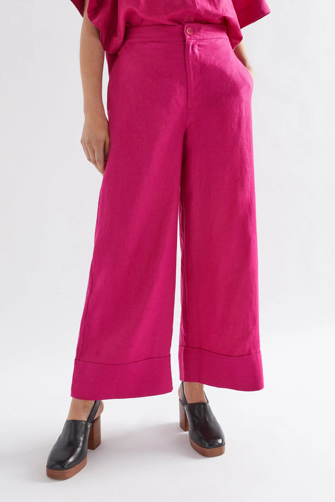 Anneli Light Linen Pant - Bright Pink - EumundiStyle
