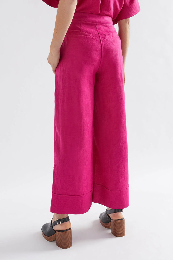 Anneli Light Linen Pant - Bright Pink - EumundiStyle