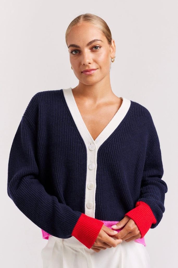 Apres Splice Cardi in Navy - EumundiStyle