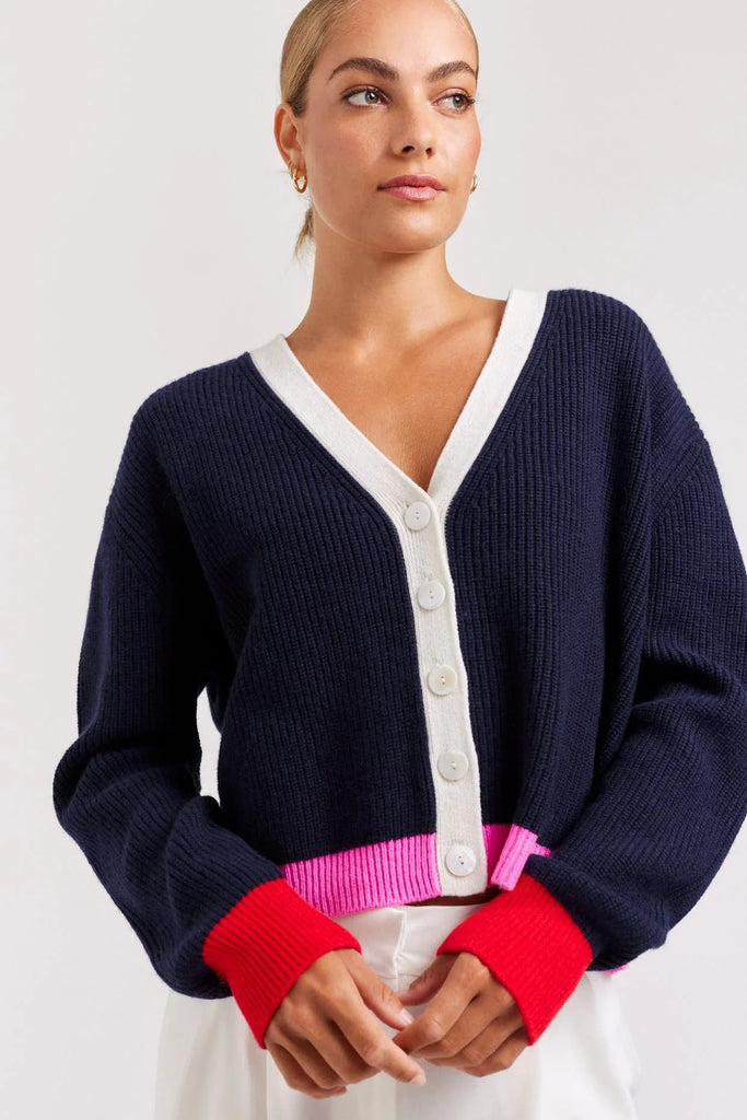 Apres Splice Cardi in Navy - EumundiStyle