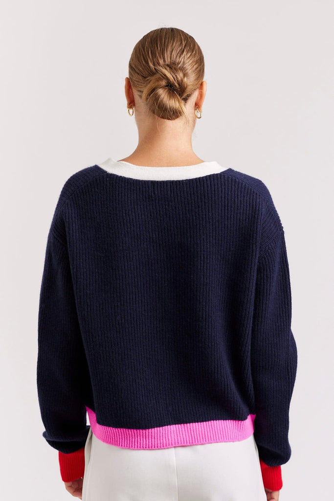 Apres Splice Cardi in Navy - EumundiStyle