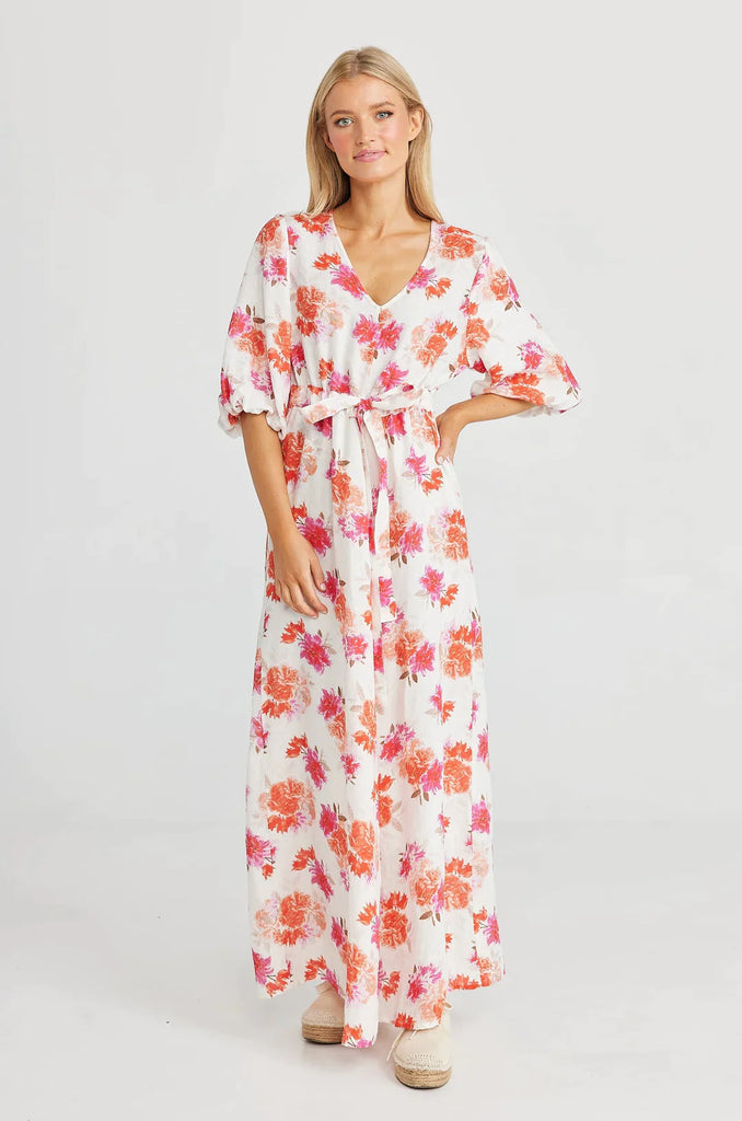 Ava Dress in Bouquet Linen - EumundiStyle