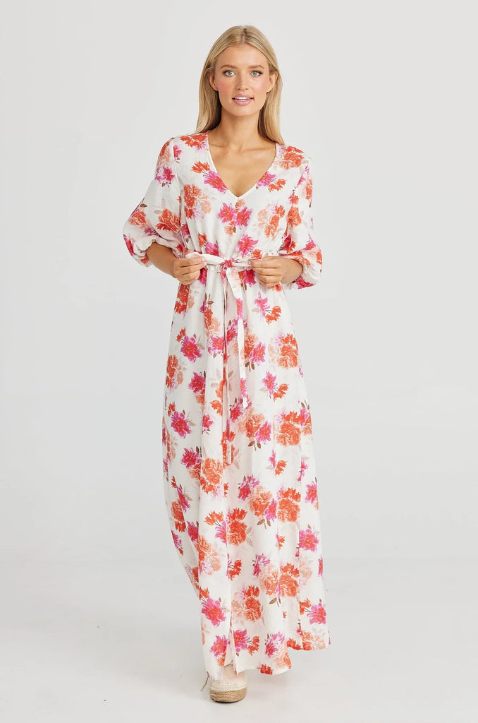 Ava Dress in Bouquet Linen - EumundiStyle