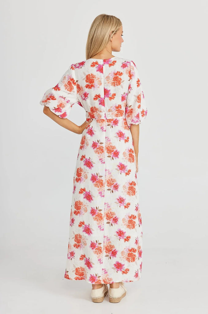 Ava Dress in Bouquet Linen - EumundiStyle