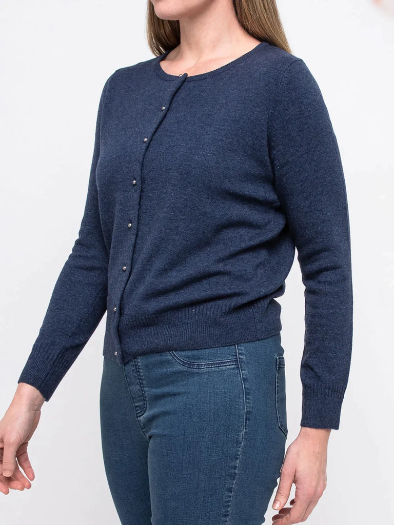 Core Cardi in Navy Marle - EumundiStyle