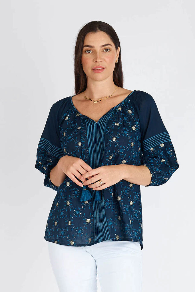 Delvene Top - Navy - EumundiStyle