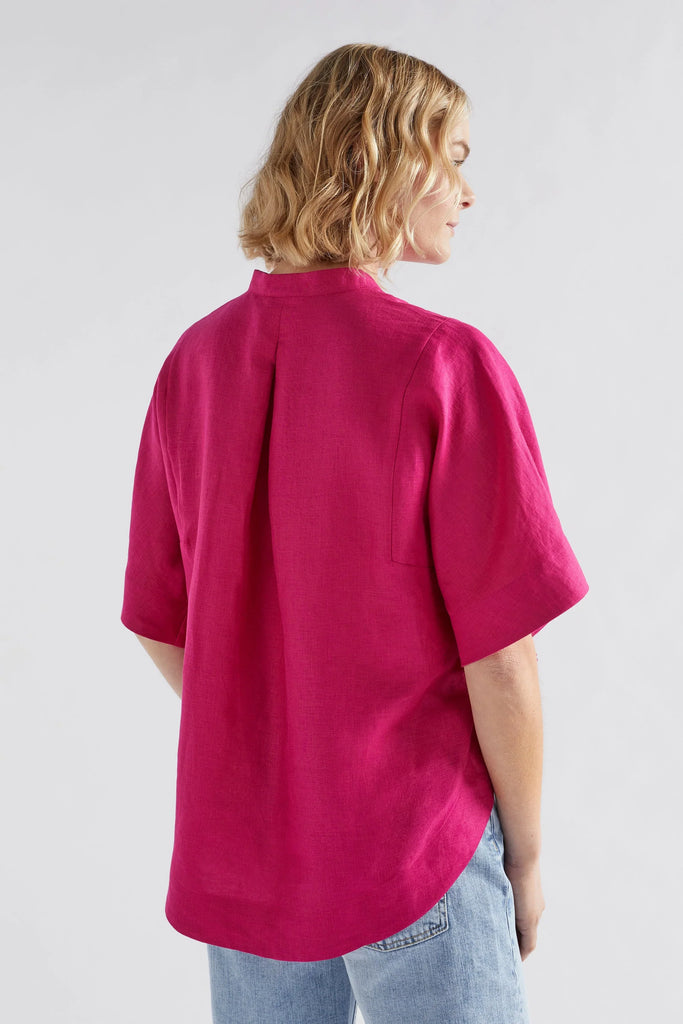 Elev Linen Shirt - Bright Pink - EumundiStyle