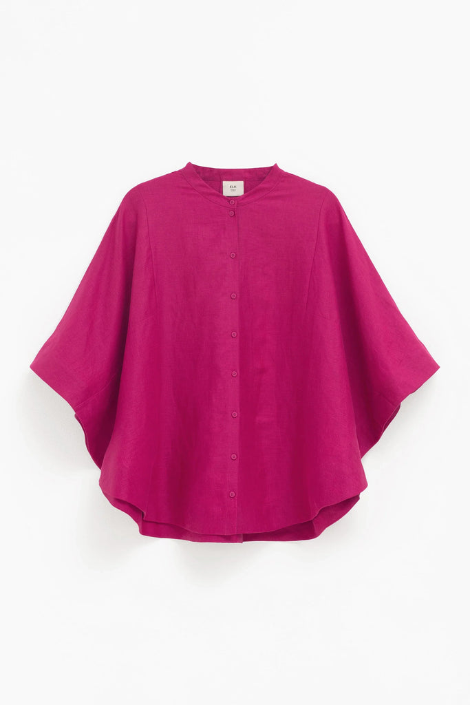 Elev Linen Shirt - Bright Pink - EumundiStyle