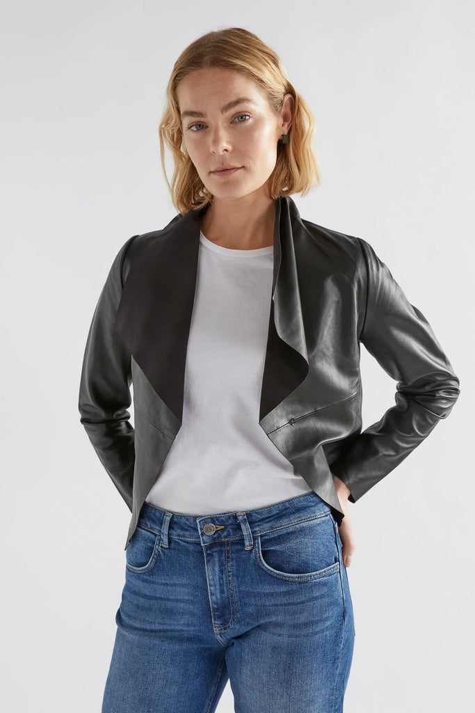 Fine Leather Jacket in Black - EumundiStyle