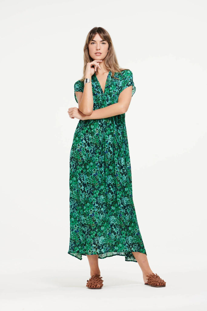 Flo Dress in Villandry Emerald - EumundiStyle