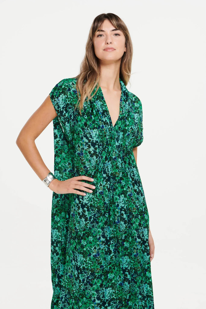 Flo Dress in Villandry Emerald - EumundiStyle