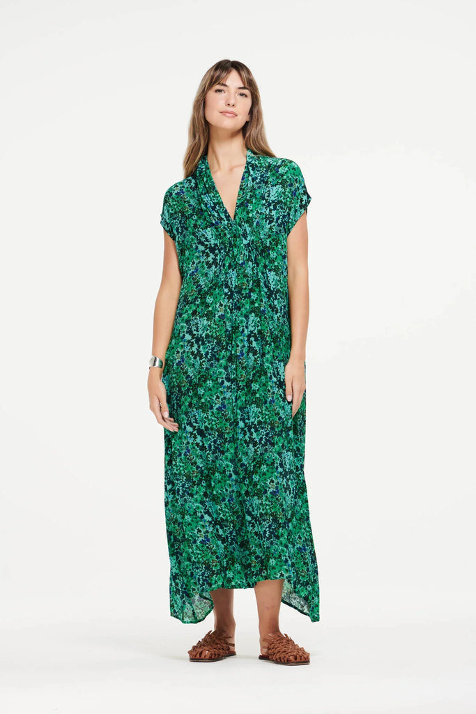 Flo Dress in Villandry Emerald - EumundiStyle