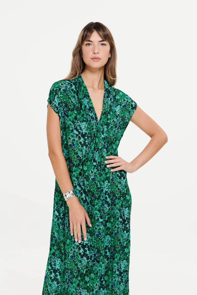 Flo Dress in Villandry Emerald - EumundiStyle