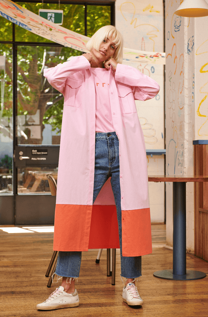 Freya Shirt Dress in Orange/Pink - EumundiStyle