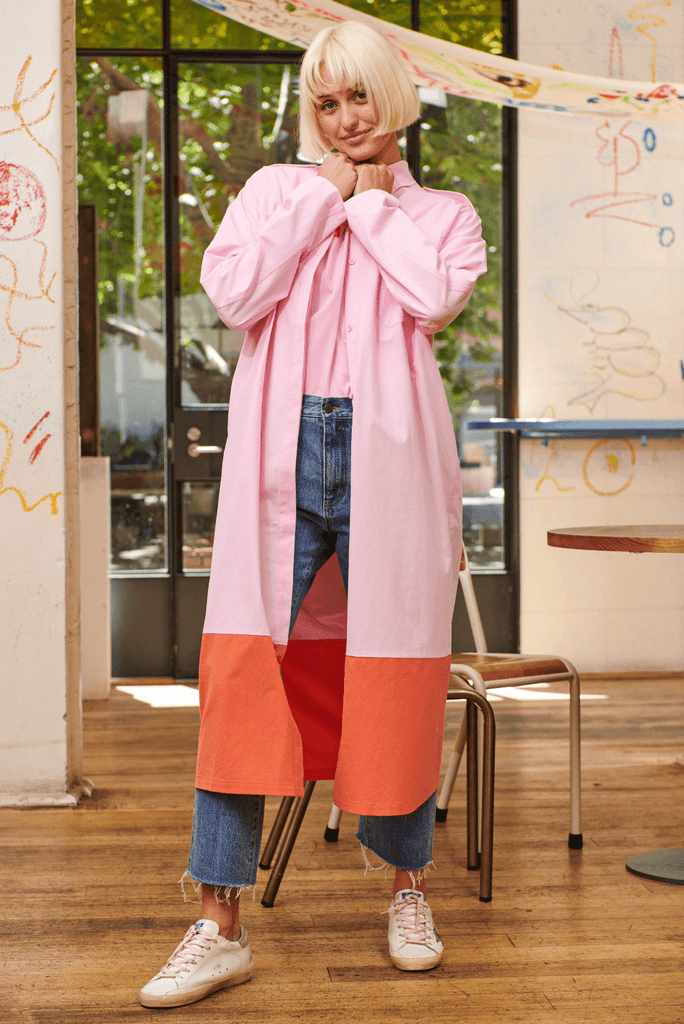 Freya Shirt Dress in Orange/Pink - EumundiStyle