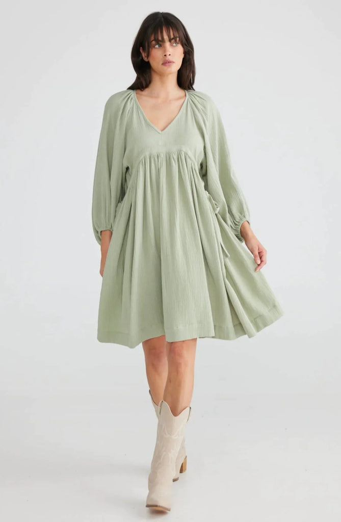 Gaia Dress in Sage - EumundiStyle