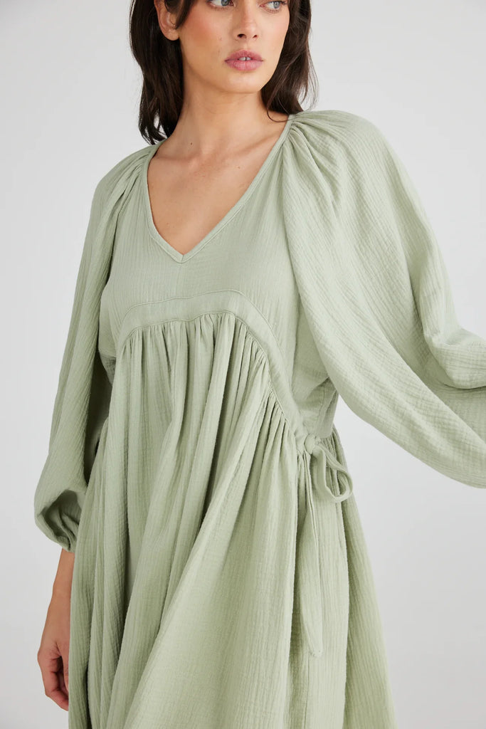 Gaia Dress in Sage - EumundiStyle