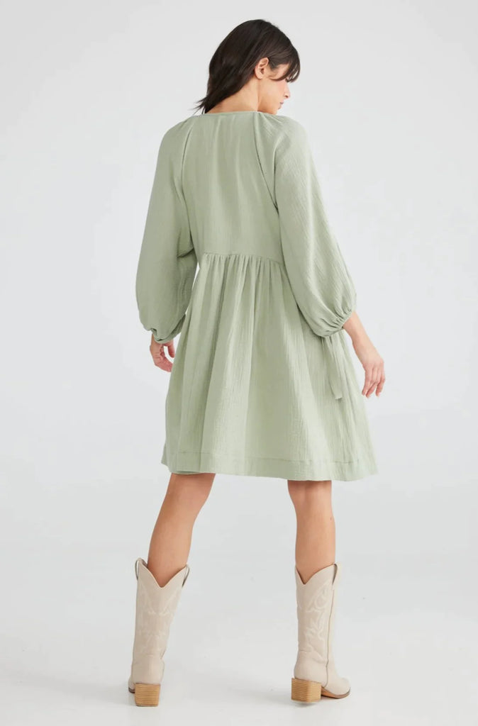 Gaia Dress in Sage - EumundiStyle