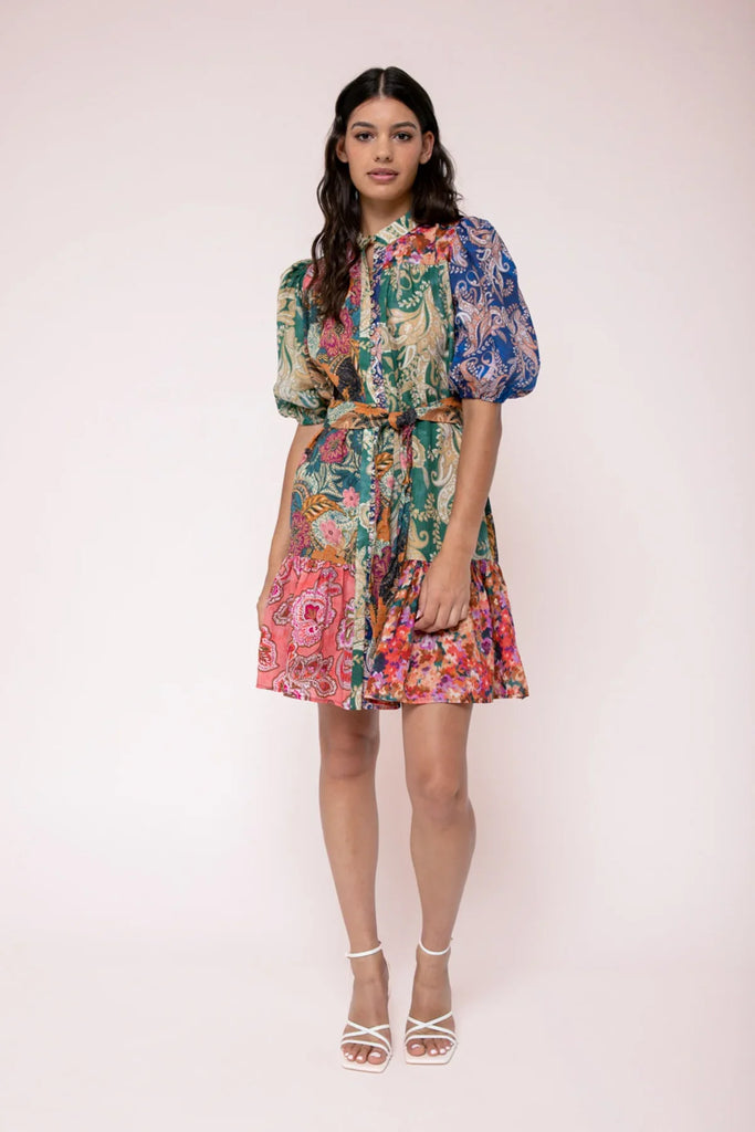 Matilda Mini Shirt Dress - Multi - EumundiStyle