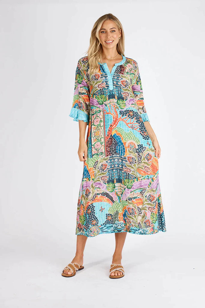 Mosaic Maxi Dress - Print - EumundiStyle