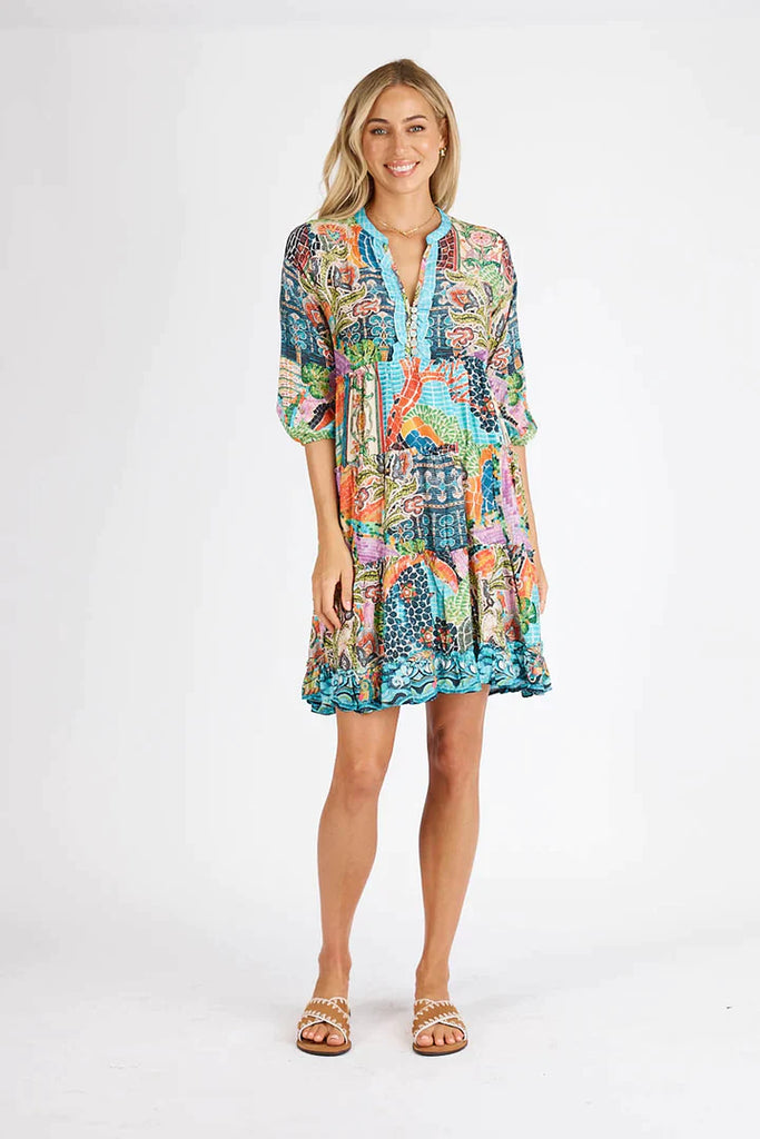 Mosaic Tiered Dress - Print - EumundiStyle