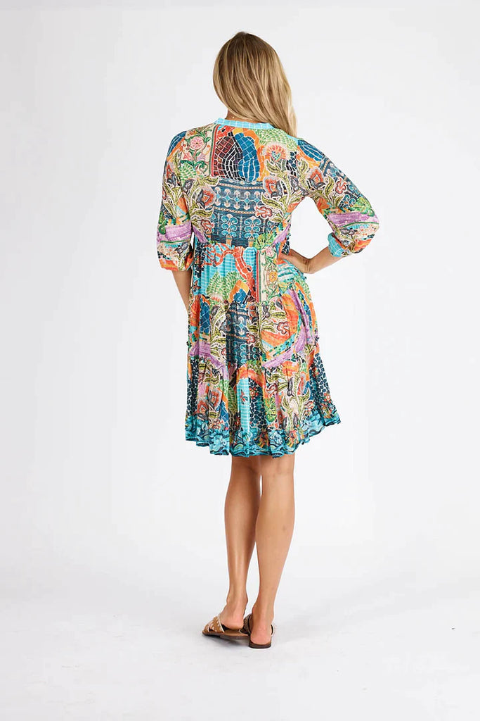 Mosaic Tiered Dress - Print - EumundiStyle