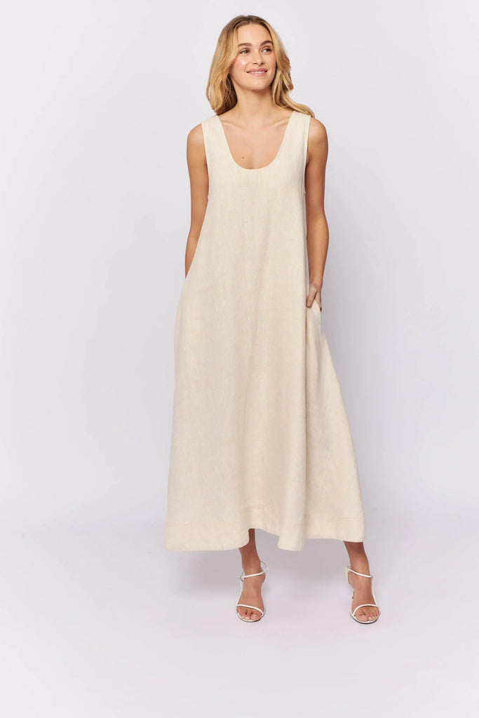 Nova Dress in Chai Linen - EumundiStyle