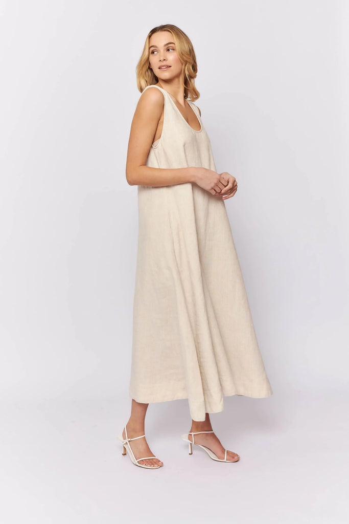 Nova Dress in Chai Linen - EumundiStyle