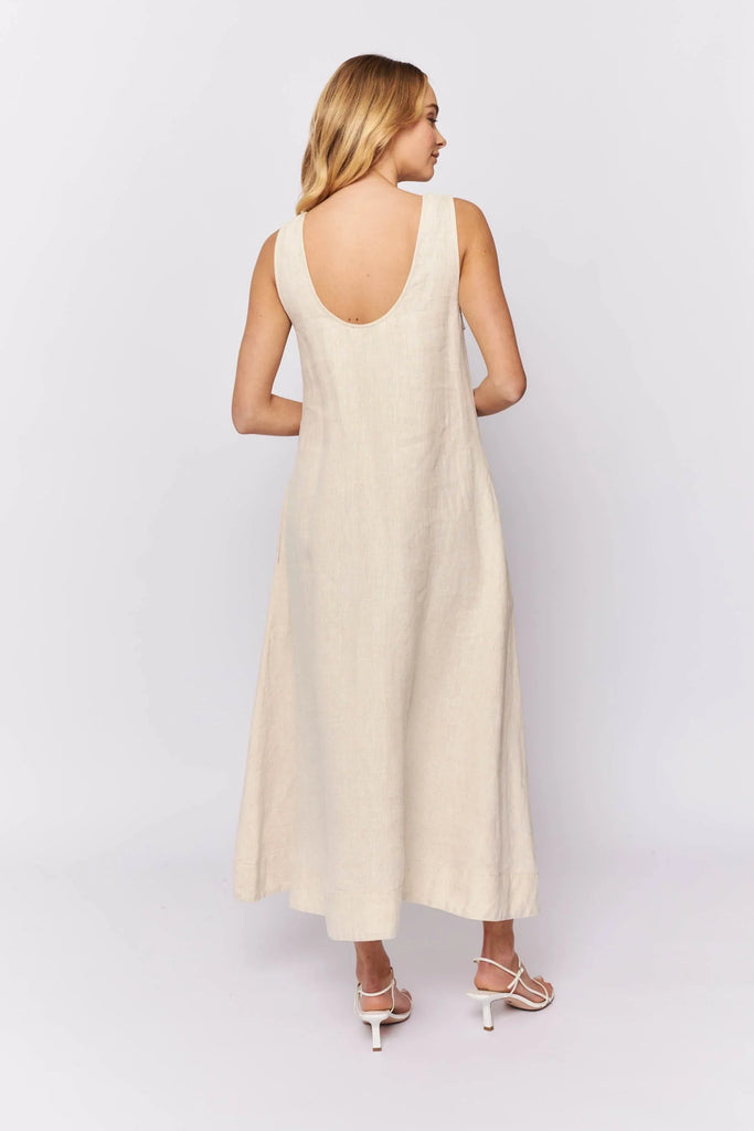 Nova Dress in Chai Linen - EumundiStyle