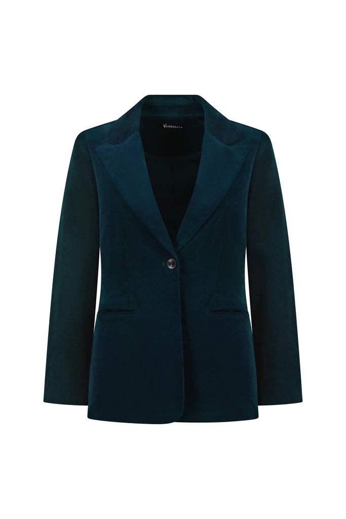 Shaped Cord Blazer in Peacock - EumundiStyle