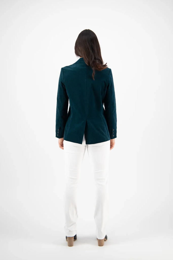 Shaped Cord Blazer in Peacock - EumundiStyle