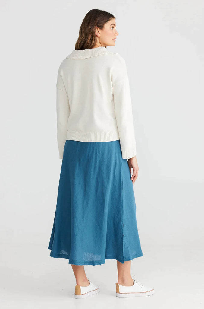 Sicily Skirt in Blue Steel - EumundiStyle