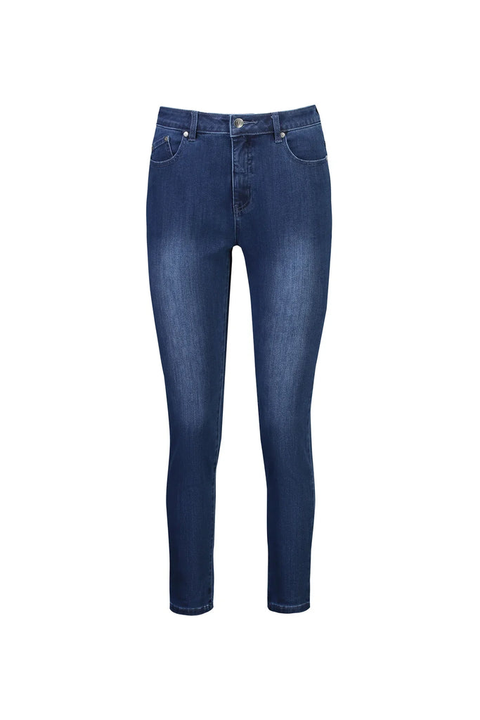 Skinny Leg Ankle Grazer Jean in Blue Denim - EumundiStyle