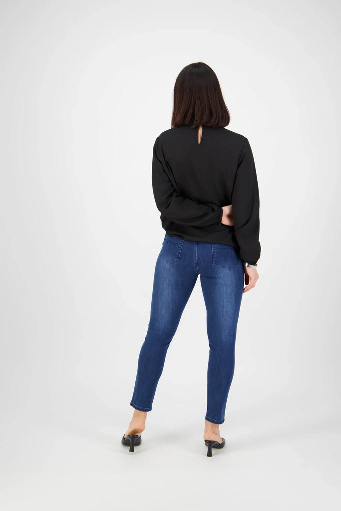 Skinny Leg Ankle Grazer Jean in Blue Denim - EumundiStyle