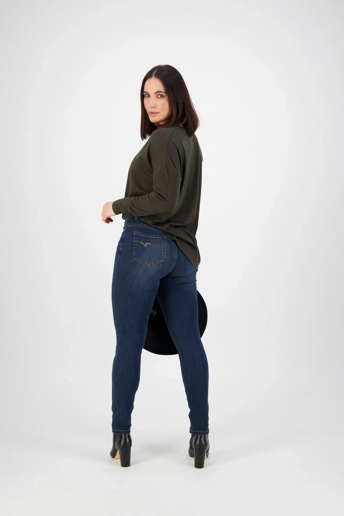 Skinny Leg Full Length Jean in Indigo - EumundiStyle