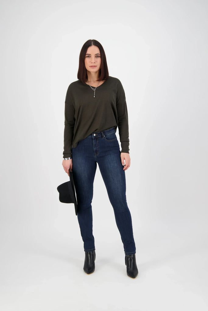 Skinny Leg Full Length Jean in Indigo - EumundiStyle