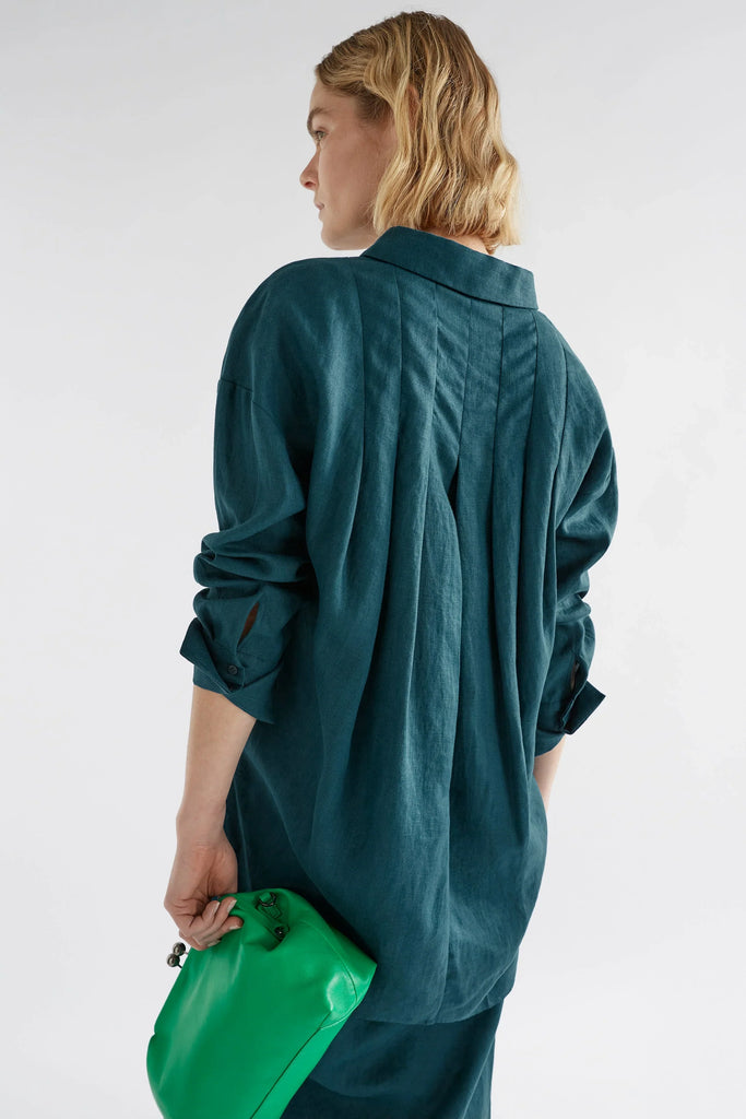 Stilla Linen Shirt - Peacock - EumundiStyle