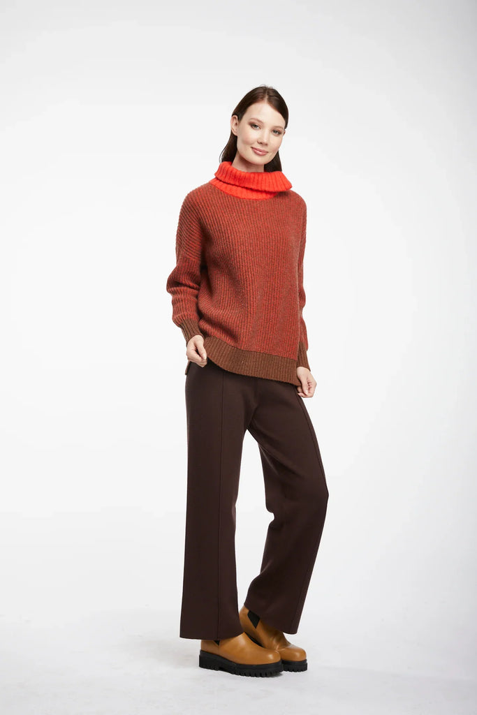 Zip Collar Jumper in Timber - EumundiStyle