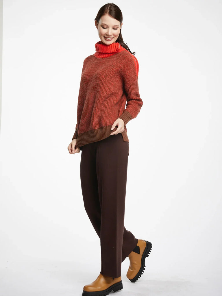 Zip Collar Jumper in Timber - EumundiStyle